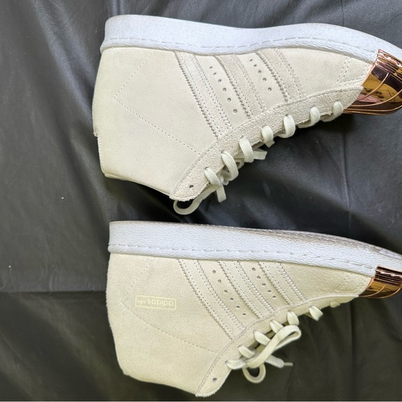 Adidas Superstar Rose Gold Metal Shell Toe Cream Suede Women Sneaker size 7 1/2 - Picture 7 of 13